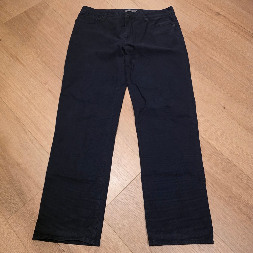 Vince Mens Navy Blue Plaid Trousers 5 Pocket Straight Leg Pants Size 38 Made USA